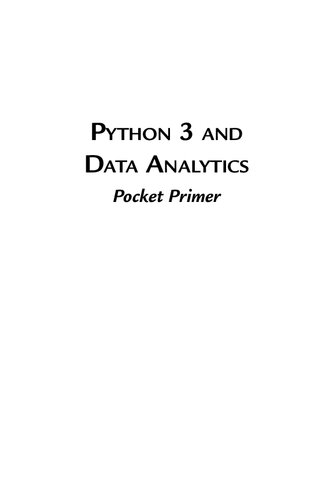 Python 3 and Data Analytics Pocket Primer