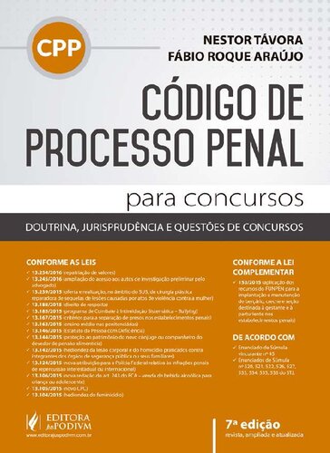 Código De Processo Penal Para Concursos - 7ª Ed. 2016