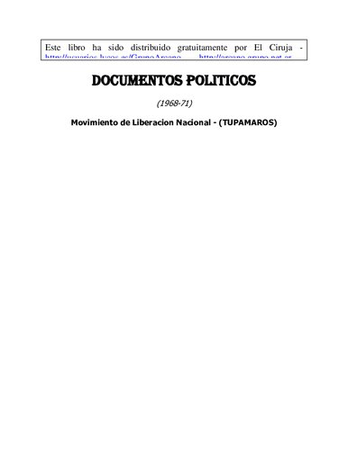 Documentos Politicos 1968 - 71