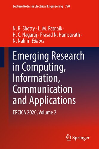 Emerging Research in Computing, Information, Communication and Applications: ERCICA 2020, Volume 2