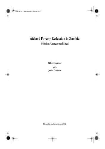 Aid and Poverty Reduction in Zambia: Mission Unaccomplished