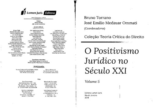 O Positivismo Jurídico no Século XXI.2018 -Volume 5