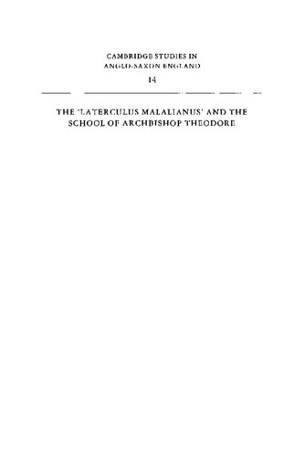 The 'Laterculus Malalianus' and the School of Archbishop Theodore