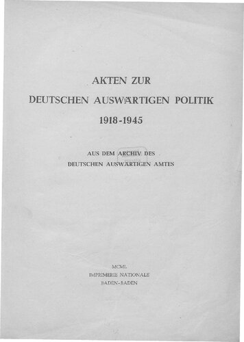 DEUTSCHLAND UND DIE TSCHECHOSLOWAKEI (1937-1938)