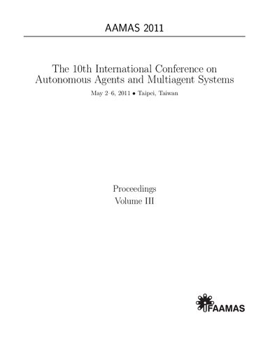 The 10th International Conference on Autonomous Agents and Multiagent System