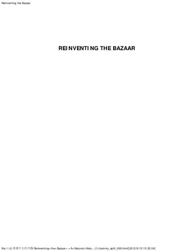 Reinventing the Bazaar : A Natural History of Markets