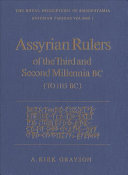 Assyrian Rulers of the Third and Second Millennia BC (to 1115 BC)