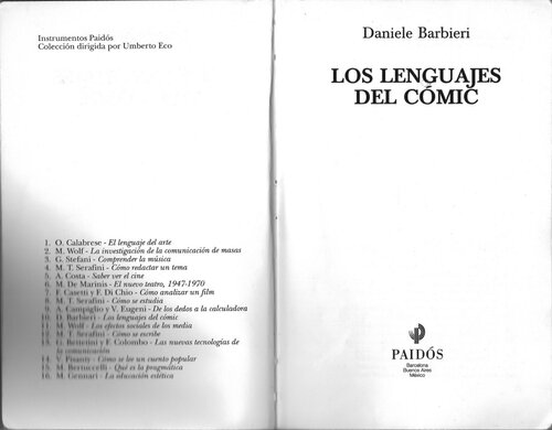 Los Lenguajes del Comic (Instrumentos Paidos Coleccion Dirigida Por Umberto Eco) (Spanish Edition)