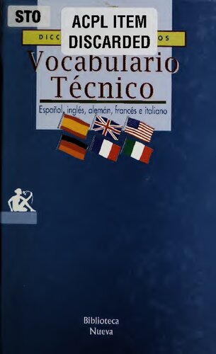 Vocabulario Técnico (Español, inglés, alemán, francés e italiano)