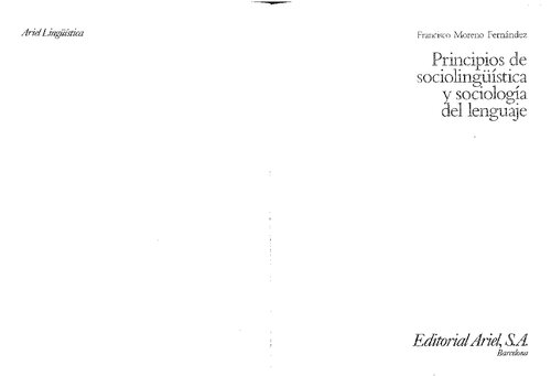 Principios de sociolingüística y sociología del lenguaje