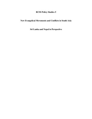 New evangelical movements and conflict in South Asia: Sri Lanka and Nepal in perspective