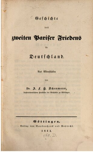 Geschichte des zweiten Pariser Friedens für Deutschland