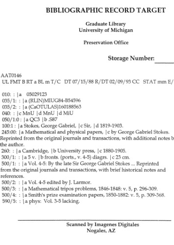 Mathematical and Physical Papers: Reprinted from the Original Journals and Transactions, with Additional Notes by the Author