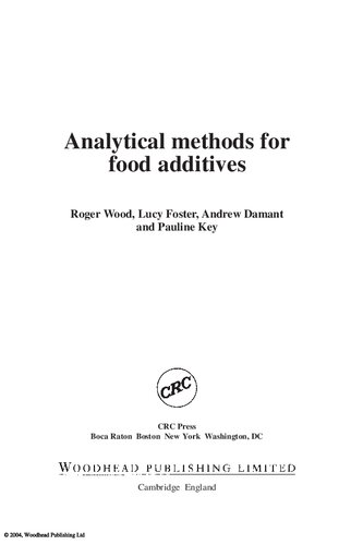 Analytical Methods for Food Additives