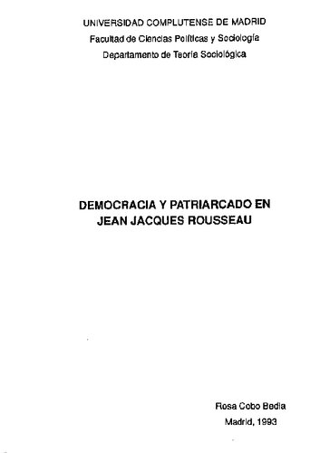 Democracia y patriarcado en Jean Jacques Rousseau