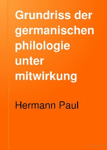 Grundriss der germanischen Philologie