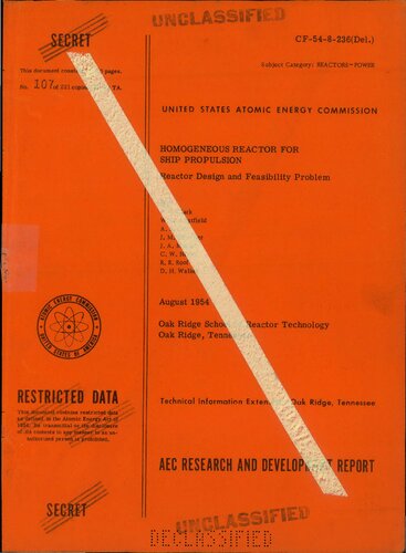 Homogeneous Reactor for Ship Propulsion (CF-54-8-236)