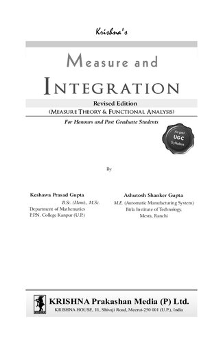 Measure and Integration Revised Edition (Measure Theory & Functional Analysis)