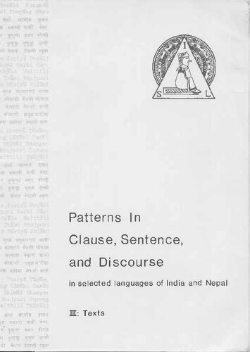 Patterns in clause, sentence, and discourse in selected languages of India and Nepal