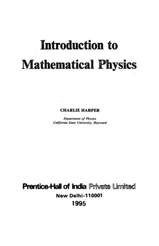 Introduction to Mathematical Physics