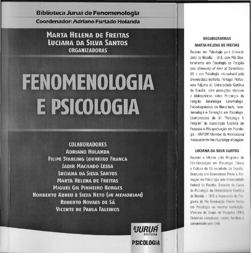 Fenomenologia e Psicologia - Biblioteca Juruá de Fenomenologia