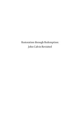 Restoration Through Redemption: John Calvin Revisited