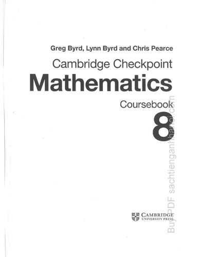 Cambridge Checkpoint Mathematics Coursebook 8