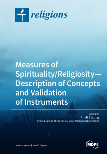 Measures of Spirituality/Religiosity- Description of Concepts and Validation of Instruments