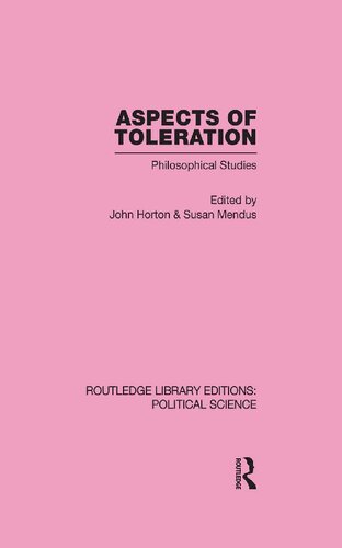 Aspects of Toleration: Philosophical Studies