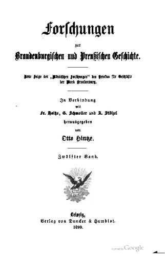 Forschungen zur Brandenburgischen und Preußischen Geschichte (Neue Folge der 