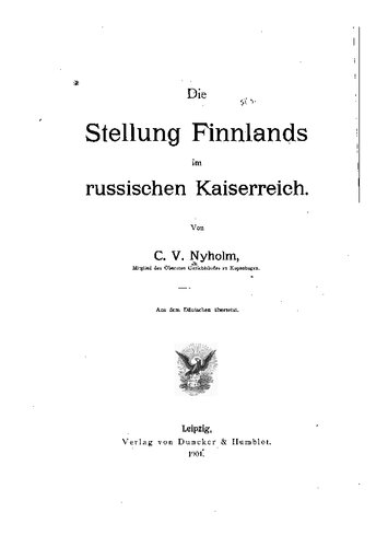 Die Stellung Finnlands im russischen Kaiserreich