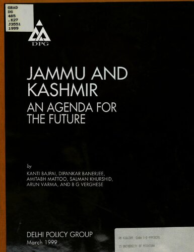 Jammu and Kashmir, An Agenda for the Future