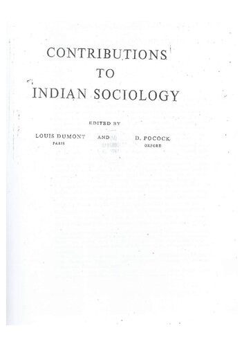 For a Sociology of India