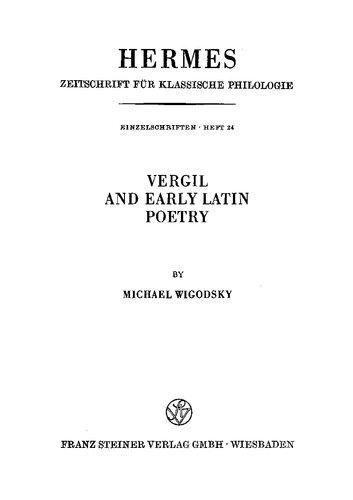 Vergil and Early Latin Poetry