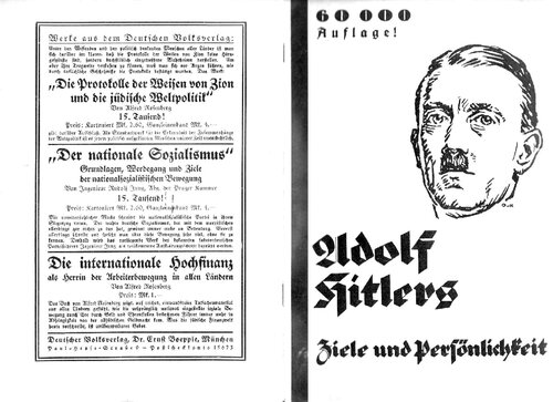 Stark, Johannes - Adolf Hitlers Ziele und Persoenlichkeit (1930, 18 Doppels., Scan, Fraktur)