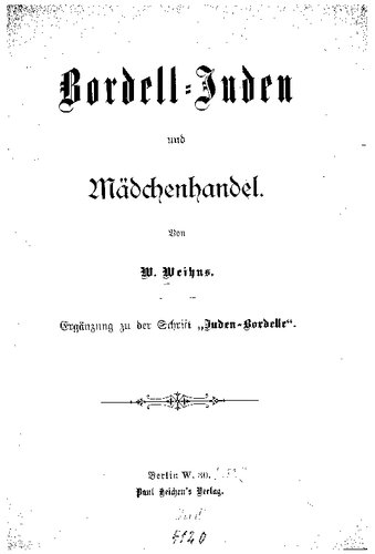 Bordell-Juden und Maedchenhandel