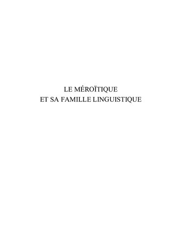 Le méroïtique et sa famille linguistique