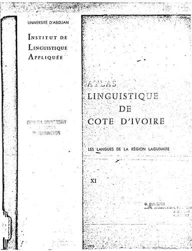 Atlas linguistique de Côte d'Ivoire : Les langues de la région lagunaire