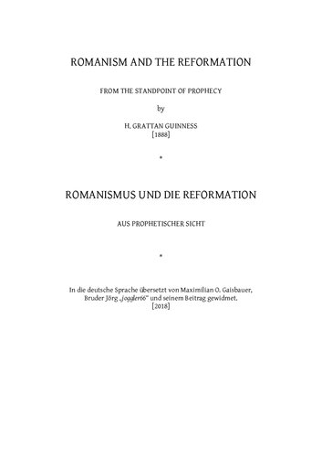 Romanismus und rEformation aus prophetischer Sicht