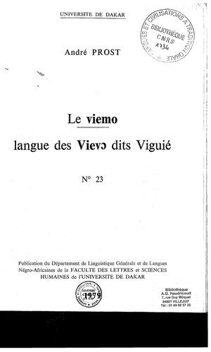 Le viemo : langue des Vievɔ dits Viguié