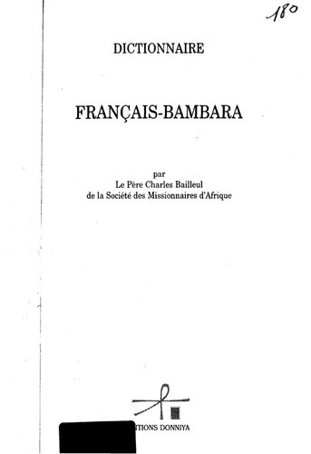 Dictionnaire français-bambara