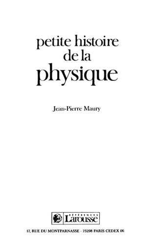 Petite histoire de la physique