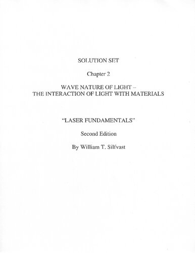 William Silfvast-Laser Fundamentals- Solution Manual