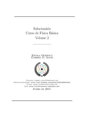 Solucões Curso de Física Básica Volume 2