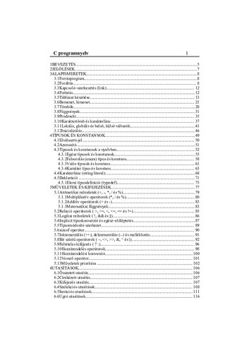 Programozás I-II : C programnyelv