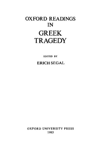 Oxford Readings in Greek Tragedy