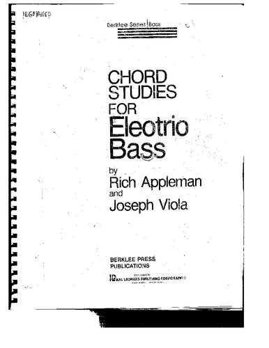 Chord Studies for Electric Bass