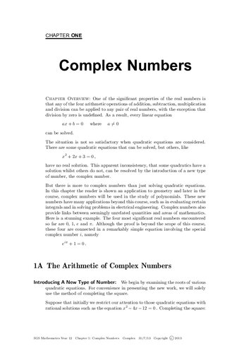 SGS Mathematics Year 12 Extension 2