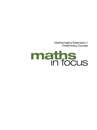 Maths in focus : mathematics extension preliminary course