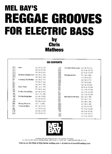 Reggae Grooves for Electric Bass (Value Line)